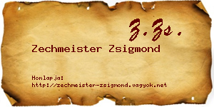 Zechmeister Zsigmond névjegykártya